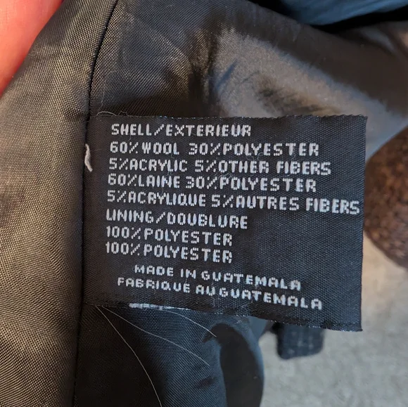 DKNY Women’s Sz 12 Ruffled Black & White Tweed Wool Blend Lined Coat DKNY Coat - Picture 11 of 13